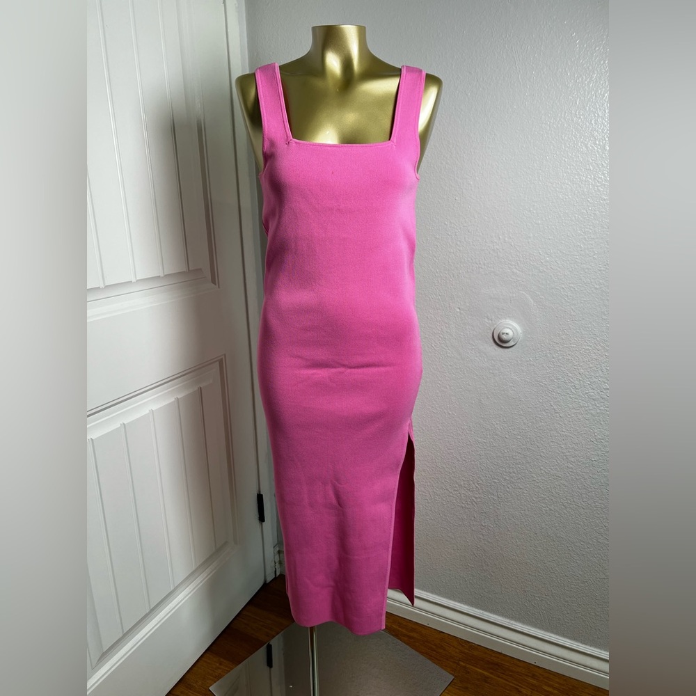 Meshki Squared Neck Bandage Midi Dress L - Picture 3 of 7
